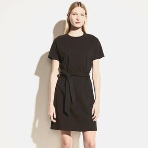 NWOT Vince Black Tie Waist Pima Cotton Dress
